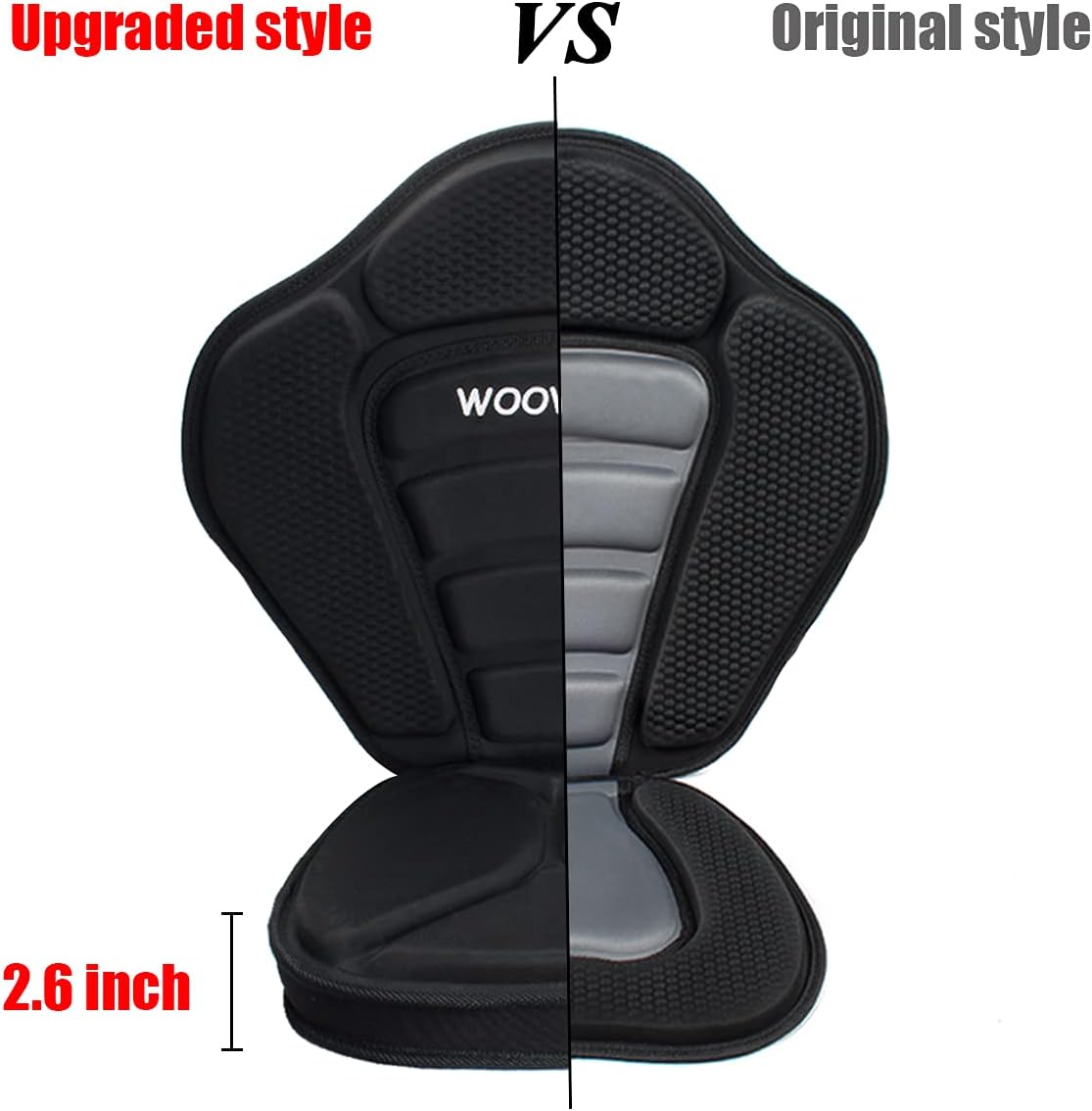 Asiento de kayak acolchado grueso asiento de paddleboard ajustable asiento de barco acolchado asiento de pesca respaldo alto cómodo respaldo