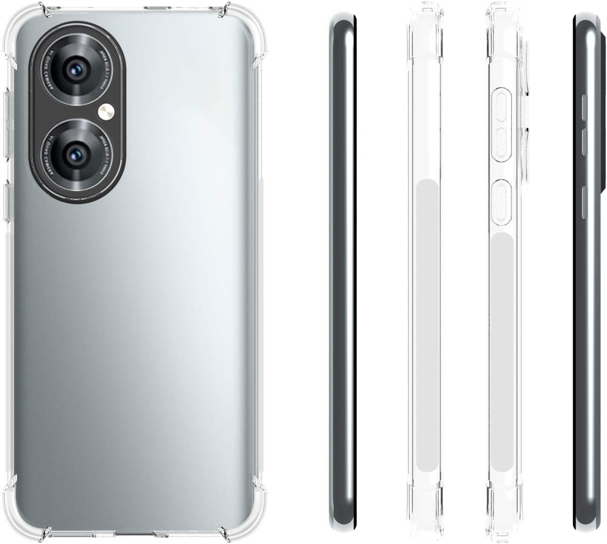 Funda para Huawei P50 Clear TPU Cuatro Esquinas Cubierta Protectora Transparente Suave Funda