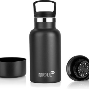 Mollcity Botella de agua pequeña de acero inoxidable de 12 onzas con aislamiento al vacío para la vuelta a la escuela, botella de agua deportiva de Mollcity Botella de agua pequeña de acero inoxidable de 12 onzas con aislamiento al vacío para la vuelta a la escuela, botella de agua deportiva de