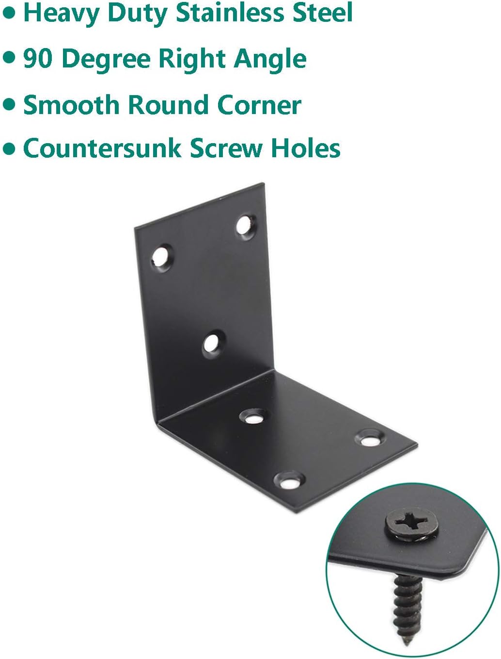 Soporte de esquina de acero inoxidable resistente, soporte de estante en forma de L, soporte de esquina de 90 grados, articulación grande, ángulo