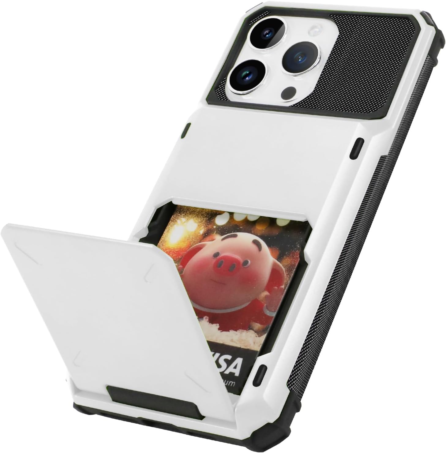 ZIYE Funda tipo cartera diseñada para iPhone 15 Pro Max con tarjetero antiarañazos, doble capa, ranura para tarjetas oculta, bolsillo a prueba de