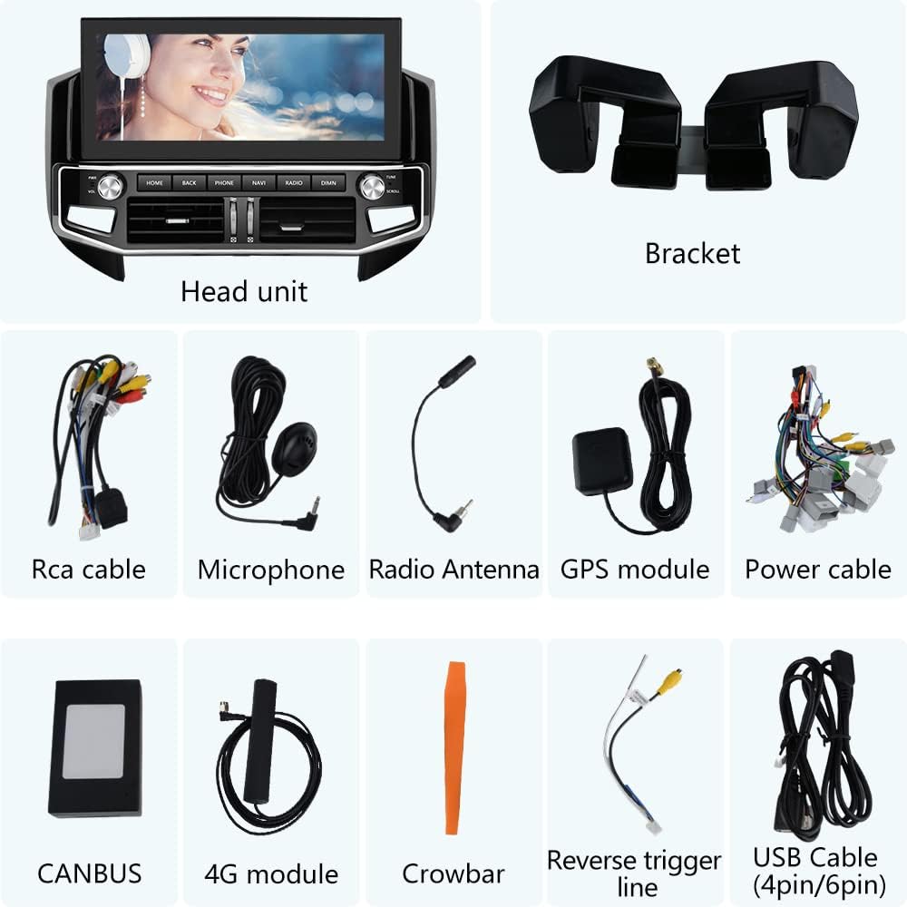 Android 11 4 GB+64 GB Radio de coche compatible con Mitsubishi Pajero 2007-2020, pantalla táctil de 12.3 pulgadas con Carplay inalámbrico Android