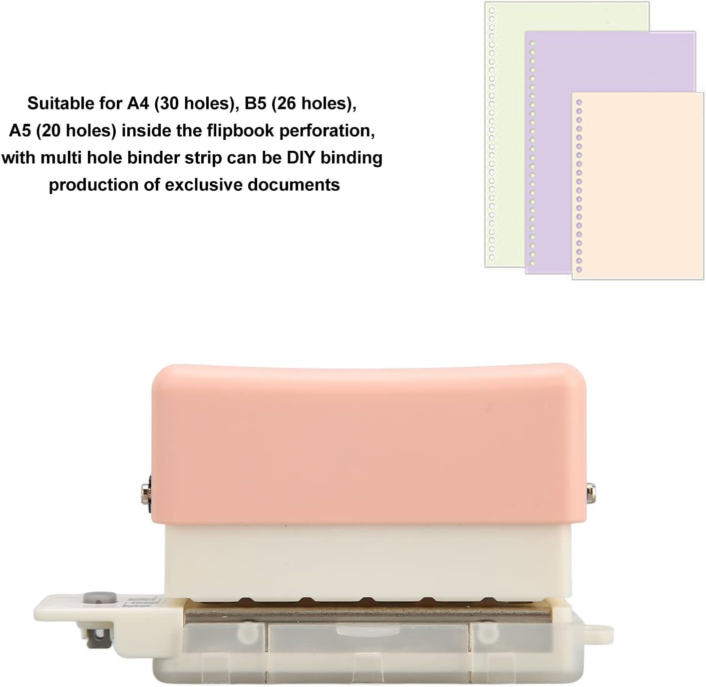 Perforadora de agujero, bonito estilo pequeño, mini perforadora portátil para manualidades de papel, planificadores y carpetas (rosa)