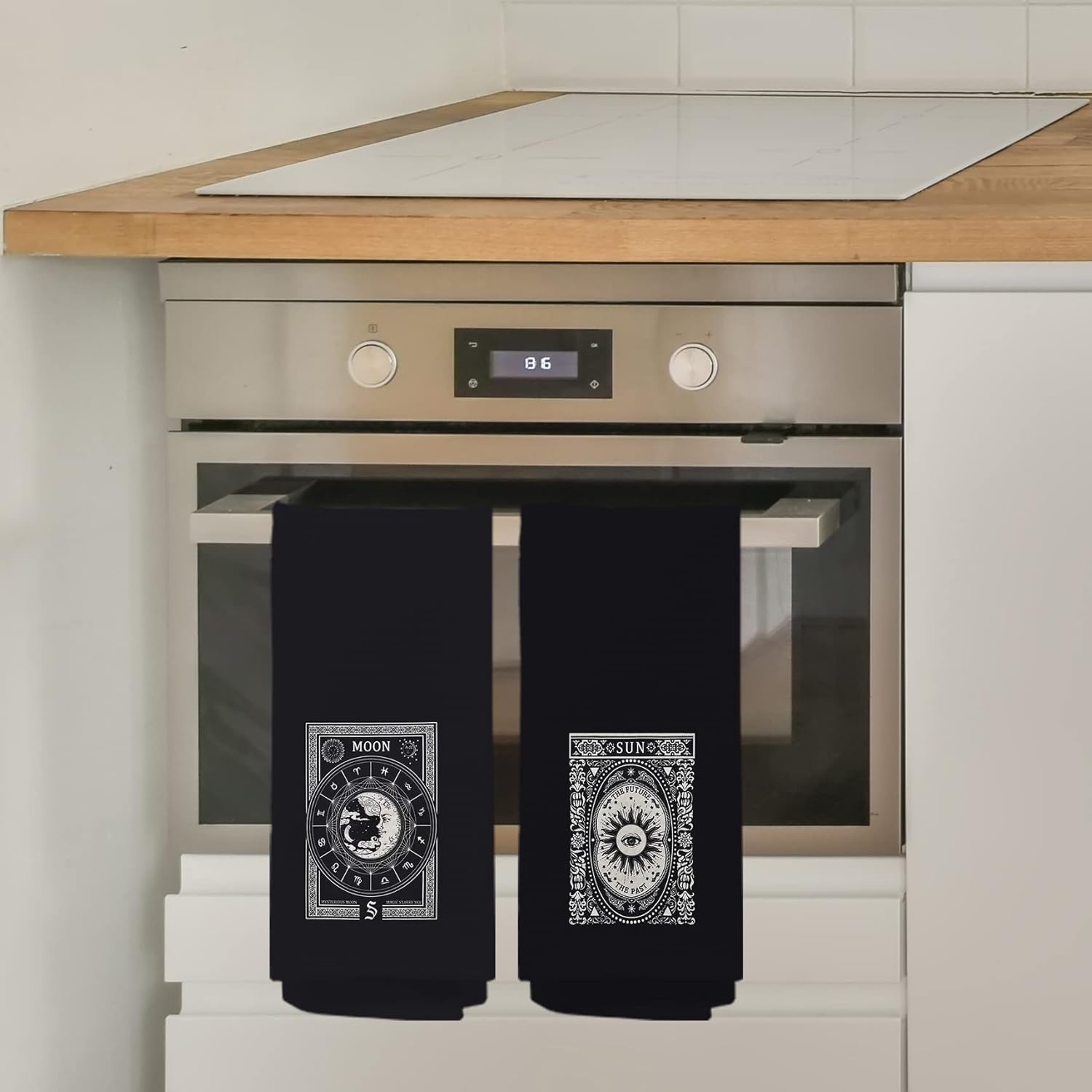 NEGIGA Toallas de cocina, decoración de cocina gótica, juegos de toallas de cocina y paños de cocina, toallas de mano de tarot, juegos de toallas de
