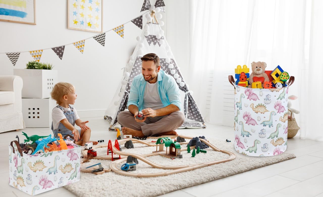 Cesta de lavandería de dinosaurio para niños, cesta de lavandería de dinosaurio para decoración de habitación de niños, canasta de bebé, canasta de