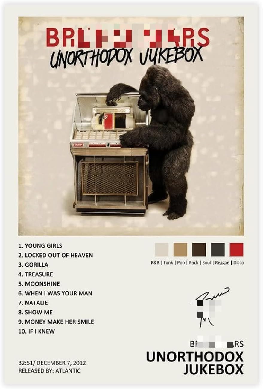 YEZLH Unorthodox Jukebox – Póster de álbum de música firmado de edición limitada, póster de lienzo para decoración de pared, pinturas impresas para