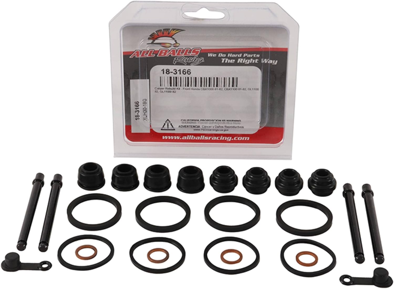 All Balls Racing Kit de reconstrucción de pinza delantera 18-3166 compatible conreemplazo para Honda CBX1000 1981-1982, CBX1100 1981-1982, GL1100