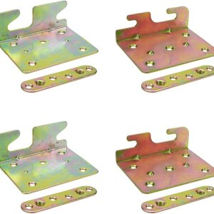 4 soportes de riel de cama universales para marco de cama de madera, cabeceros y estribos, tornillos incluidos 4 soportes de riel de cama universales para marco de cama de madera, cabeceros y estribos, tornillos incluidos