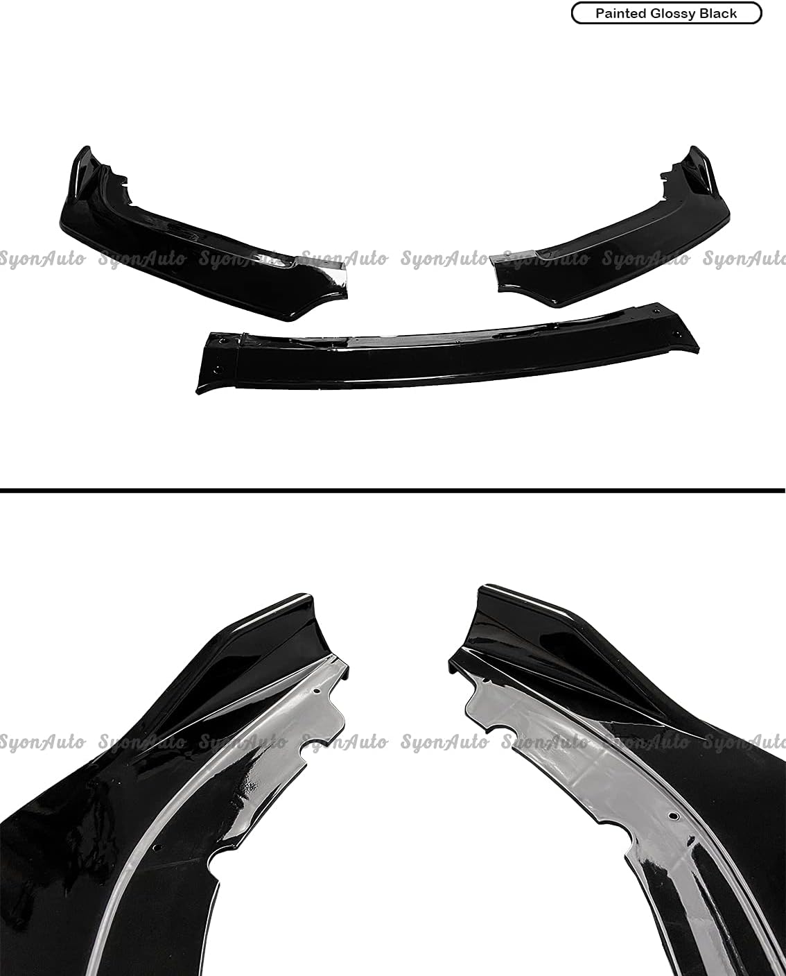 Se adapta a Honda Civic Hatchback 2016-2021 y Si JDM GLOSS BLACK PARACHOQUES DELANTEROS