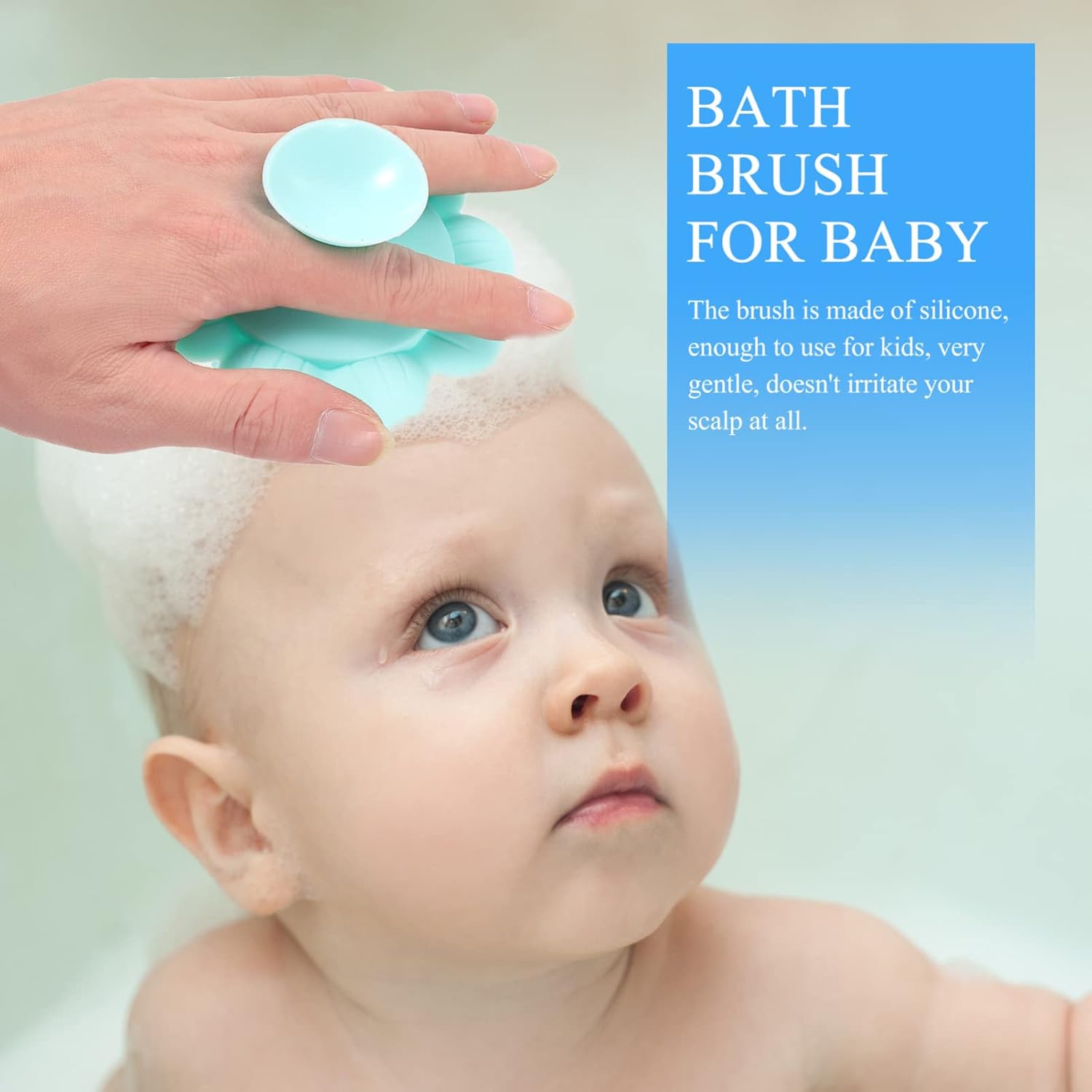 Cepillo de pelo para bebé, exfoliación del cuero cabelludo masajeador de cabello, cepillo de lavado de cabello verde, cepillo para la caspa y la