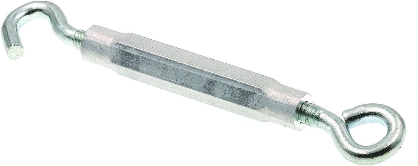 Prime-Line 9070487 Tensores, ojo a gancho, 516 pulgadas x 9-14 pulgadas, acero chapado en zinc (paquete de 5)