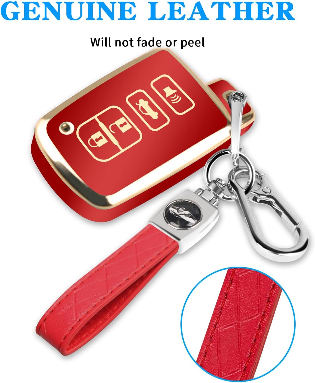 Funda para llavero Toyota con llavero, 4 botones, carcasa para llave de automóvil para Tacoma Highlander, Corolla, Sequoia, Camry, Tundra, Avalon,