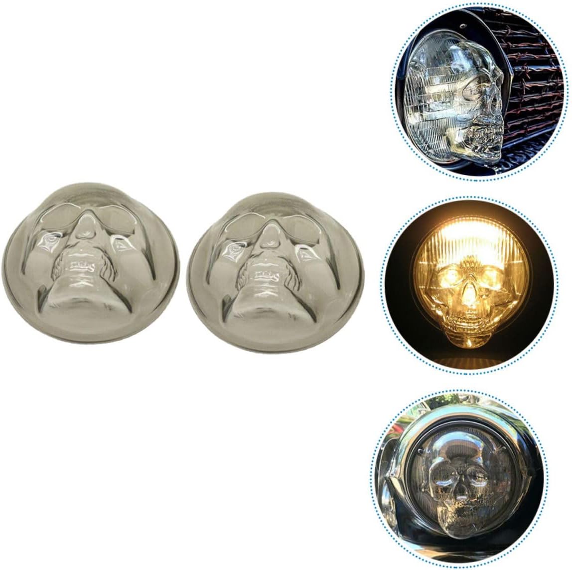 Decoración de coche, 2 unidades, cubierta de faros delanteros, globo de plástico, pantalla de calavera