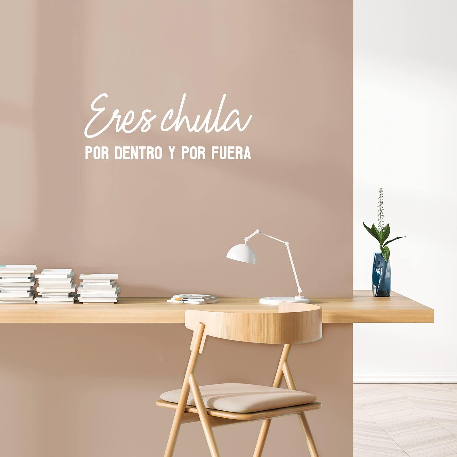 Eres Chula Por Dentro y Por Fuera – 10 x 25 pulgadas – Calcomanía femenina española inspiradora y positiva para oficina, boutique, salón de belleza,