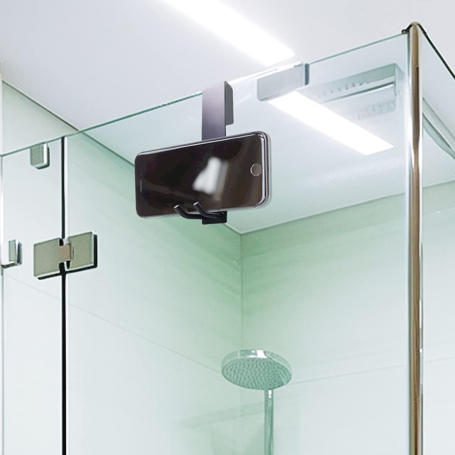 Qflushor Ganchos para puerta de ducha, gancho de puerta de vidrio para ducha, gancho para toalla de ducha sin marco, gancho para bata de baño,