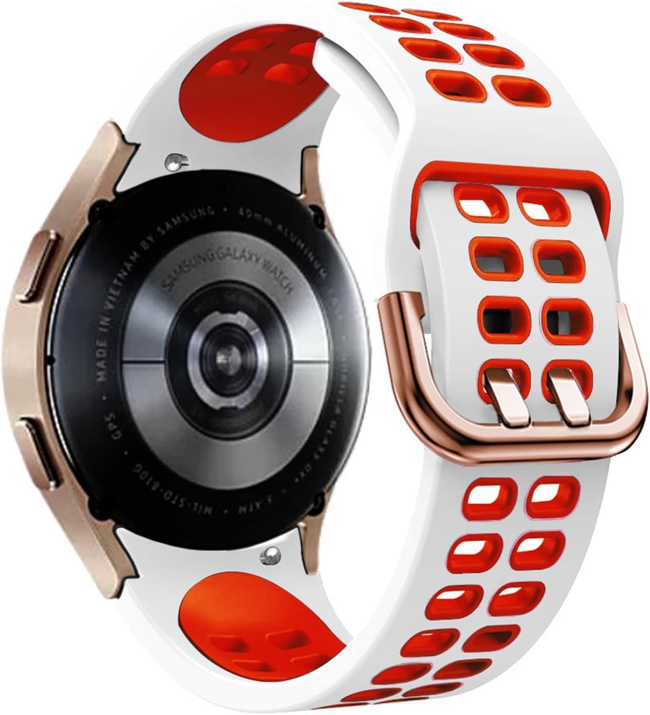Correa de silicona oficial de 0.787 in para Samsung Galaxy Watch4 Classic 46 1.654 in44 1.575 in Smartwatch Ridge Sport pulsera reloj correa