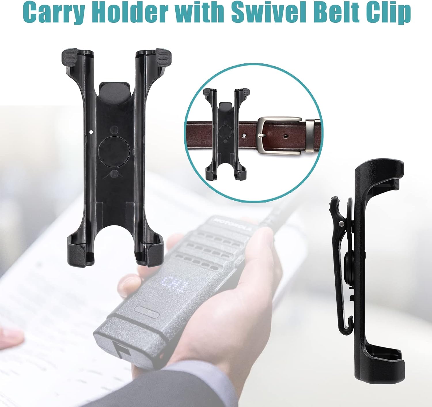 Reemplazo del soporte de transporte PMLN7190A PMLN7190 con clip giratorio para cinturón compatible con radios portátiles Motorola SL300 SL500
