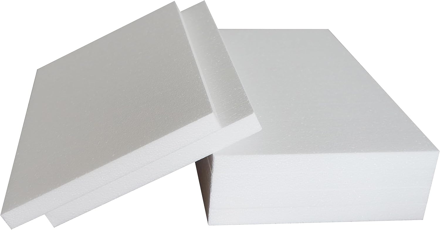 DNB Craft – Tabla de espuma gruesa de poliestireno rectangular de 17 x 11 x 1 pulgadas, 6 piezas, suministros para manualidades y artes