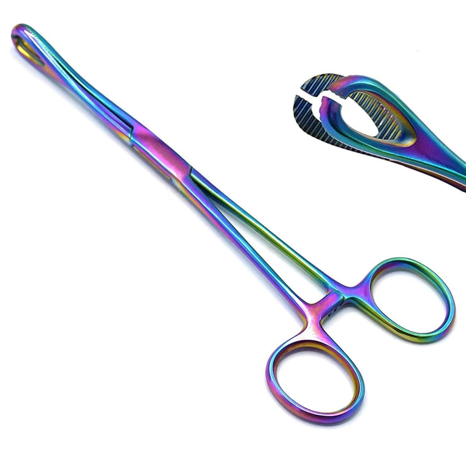 Pinzas para piercing de cuerpo (6.0in), color arcoíris
