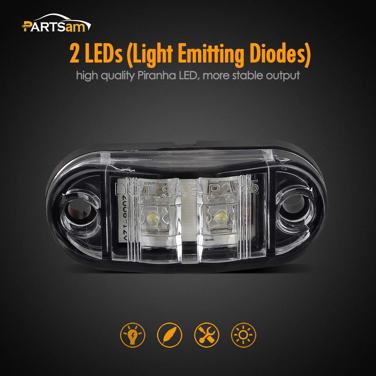 2.5pulgadas de Luces LED laterales 2 pulgadas ovaladas, set de 4.