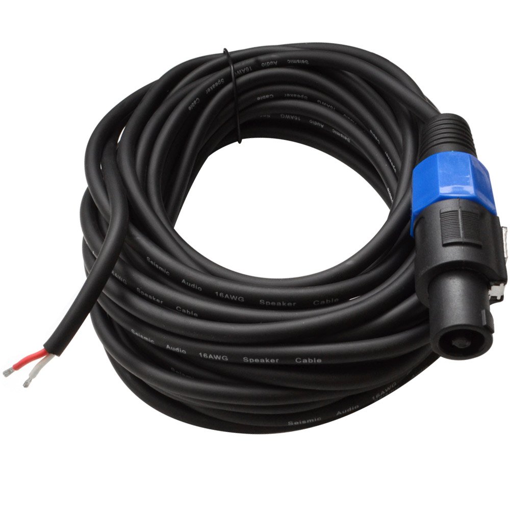 Seismic Audio – SPRW35 (paquete de 2) – Cable sin procesar de 35 pies a altavoz Speakon – Calibre 16 – PADJaudio doméstico