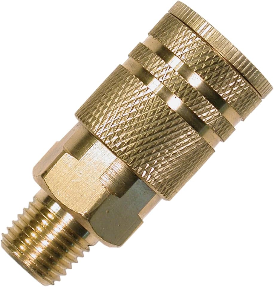 Primefit IC1414MB6-B10-P Paquete de contratista de acoplador industrial macho de latón de 6 bolas de 14 pulgadas, 10 piezas