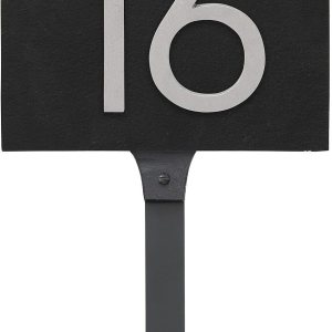 Placa de dirección horizontal flotante moderna de 4 pulgadas con estaca de césped, letrero de dirección montado, letrero de números de casa, Placa de dirección horizontal flotante moderna de 4 pulgadas con estaca de césped, letrero de dirección montado, letrero de números de casa,