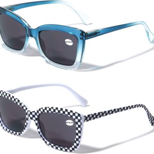 V.W.E. BIFOCAL – 2 pares de lentes grandes para mujer, lentes de sol de lectura de mariposa, divertidas gafas de gato para exteriores V.W.E. BIFOCAL – 2 pares de lentes grandes para mujer, lentes de sol de lectura de mariposa, divertidas gafas de gato para exteriores