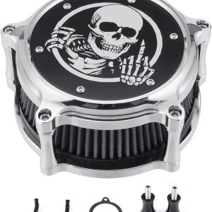 Filtros de filtro de aire CNC de aluminio para motocicleta, filtro de aire estilo calavera, kit de admisión para Touring FLHXS Street Glide Special Filtros de filtro de aire CNC de aluminio para motocicleta, filtro de aire estilo calavera, kit de admisión para Touring FLHXS Street Glide Special