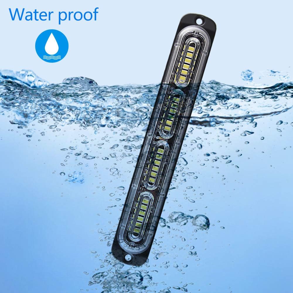 Sidaqi Luz estroboscópica de emergencia LED, montaje en superficie impermeable, luz LED blanca de advertencia de peligro de advertencia para