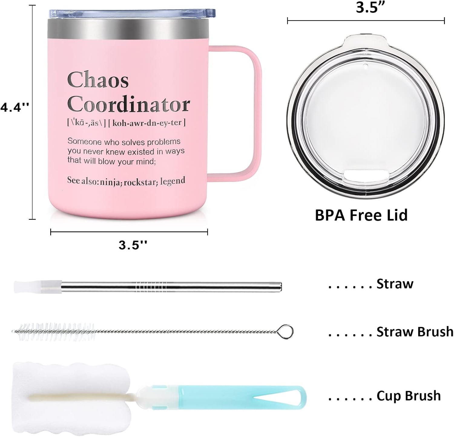 GINGPROUS Chaos Coordinator Gifts – Taza de café aislada, idea de regalo única de oficina para compañeras de trabajo, jefas, mujeres, regalos de