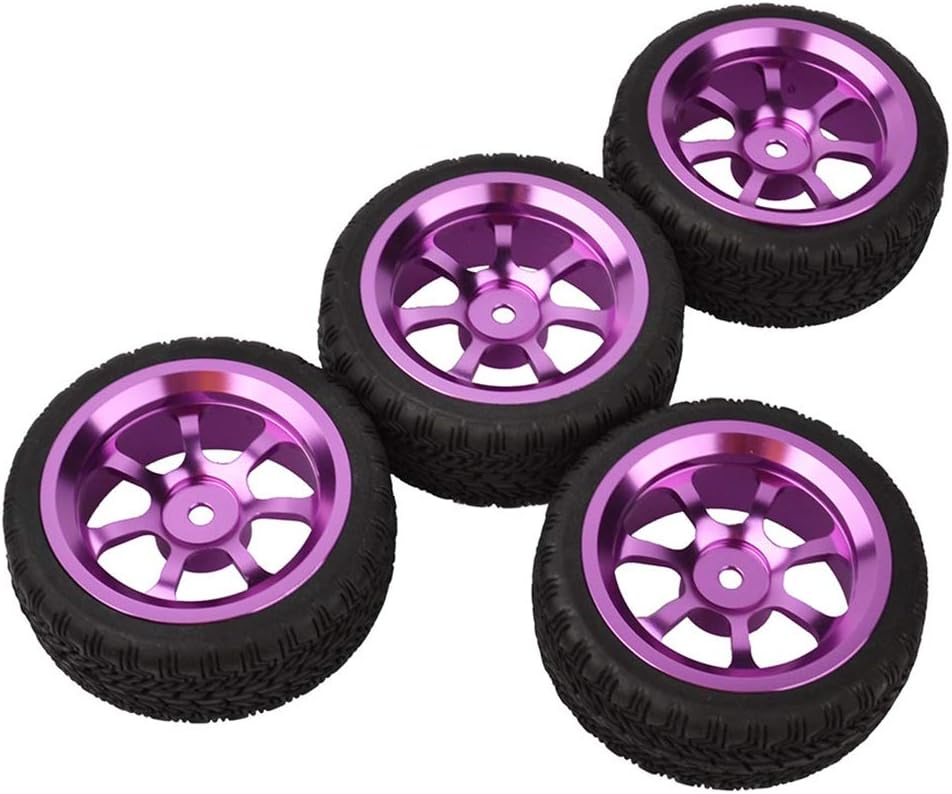 WONFAST 4 piezas de aleación de aluminio 110 en carretera, 7 radios, llantas de metal con neumáticos de goma para 110 RC HSP HPI RC Drift Racing Car