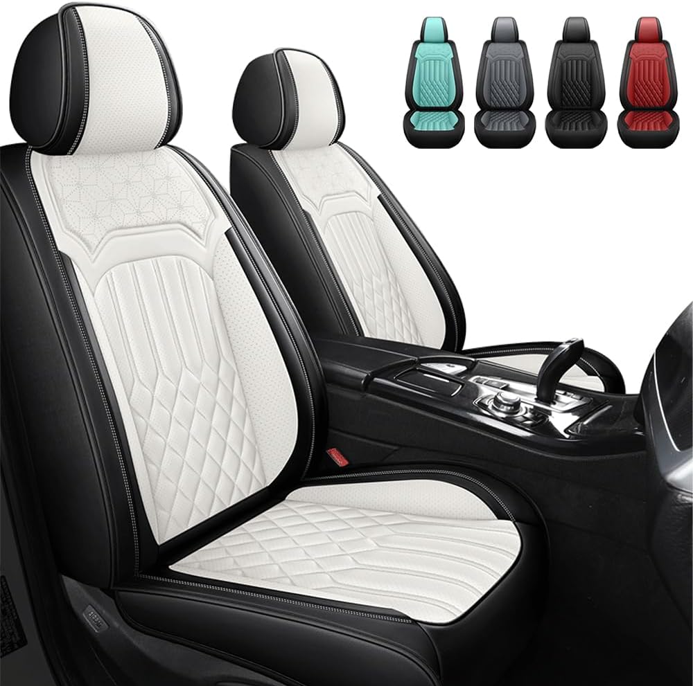 5 fundas de asiento de piel de tacto suave, compatibles con bolsas de aire, impermeables, suaves, accesorios para el interior del automóvil,