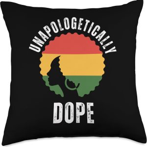 Unapologetically Dope Black Pride Melanin African American Throw Pillow, 18×18, Multicolor Unapologetically Dope Black Pride Melanin African American Throw Pillow, 18×18, Multicolor