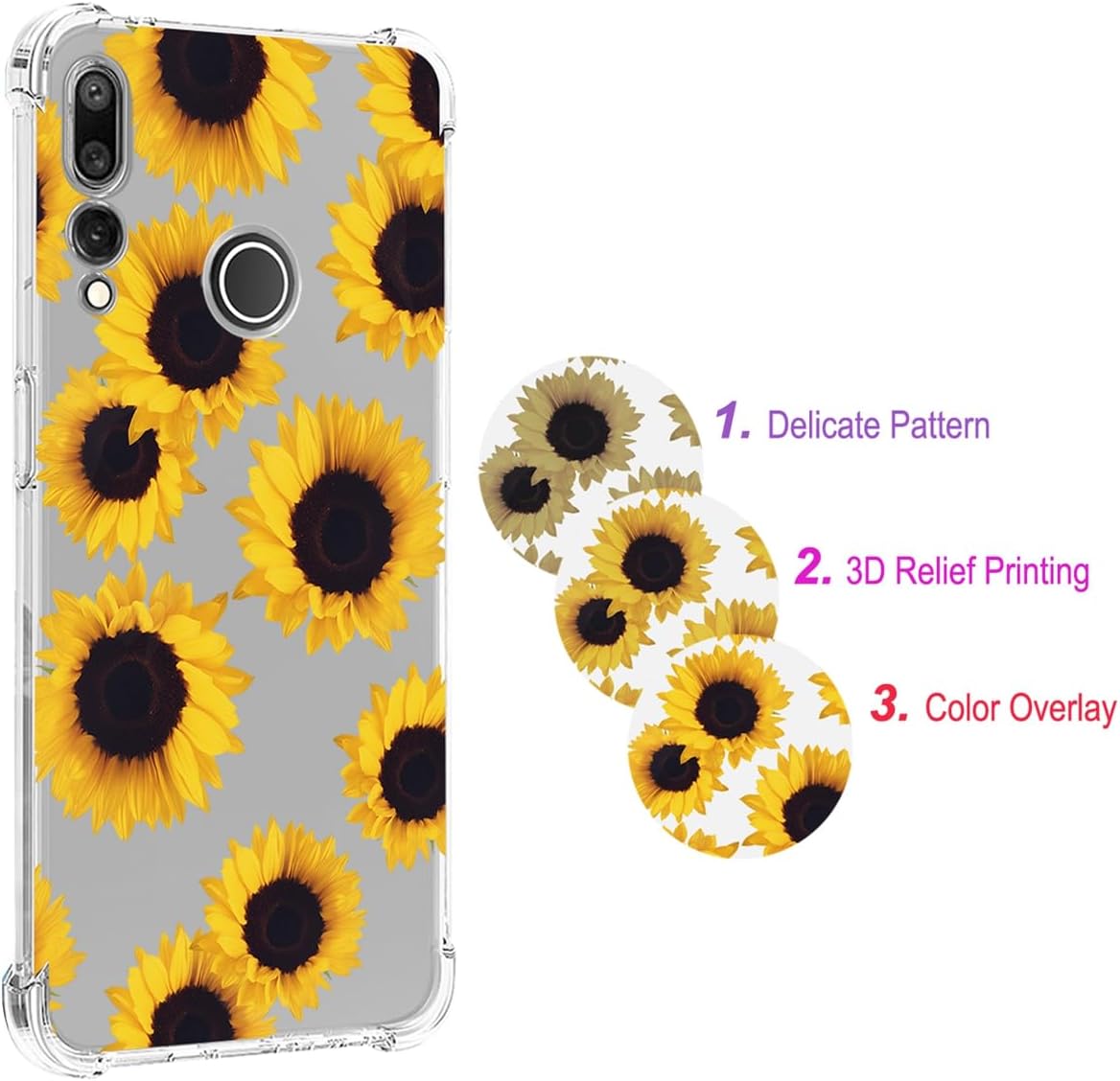 Sidande Funda para Huawei Y9 Prime 2019Honor 9XP Smart Z STK-LX1 para niñas y mujeres, funda protectora delgada de TPU suave y flexible transparente