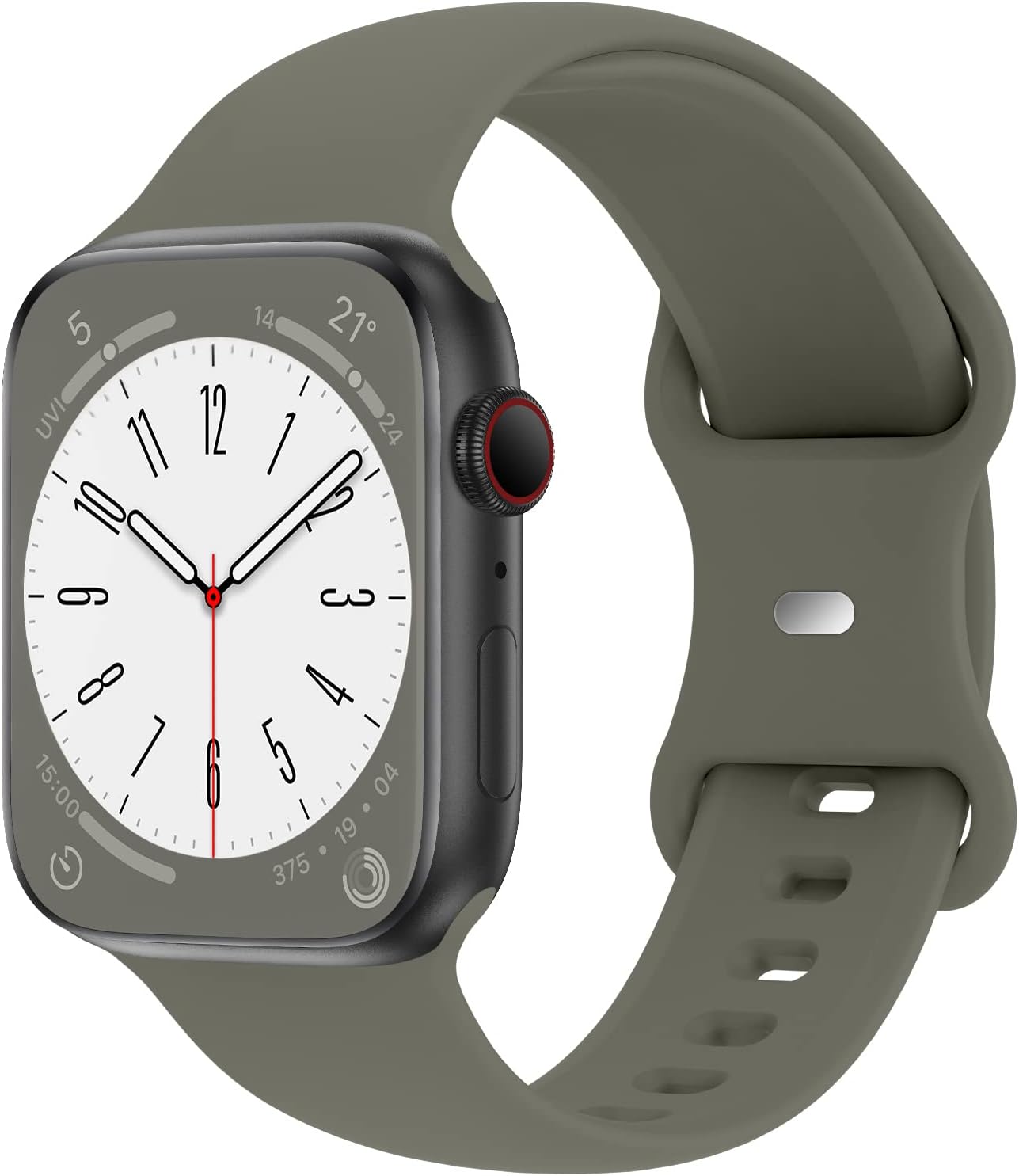 Correa deportiva de silicona compatible con Apple Watch para las series SE 8, 7, 6, 5, 4, 3, 2, 1 de 1.496, 1.575, 1.614, 1.654, 1.732 y 1.772