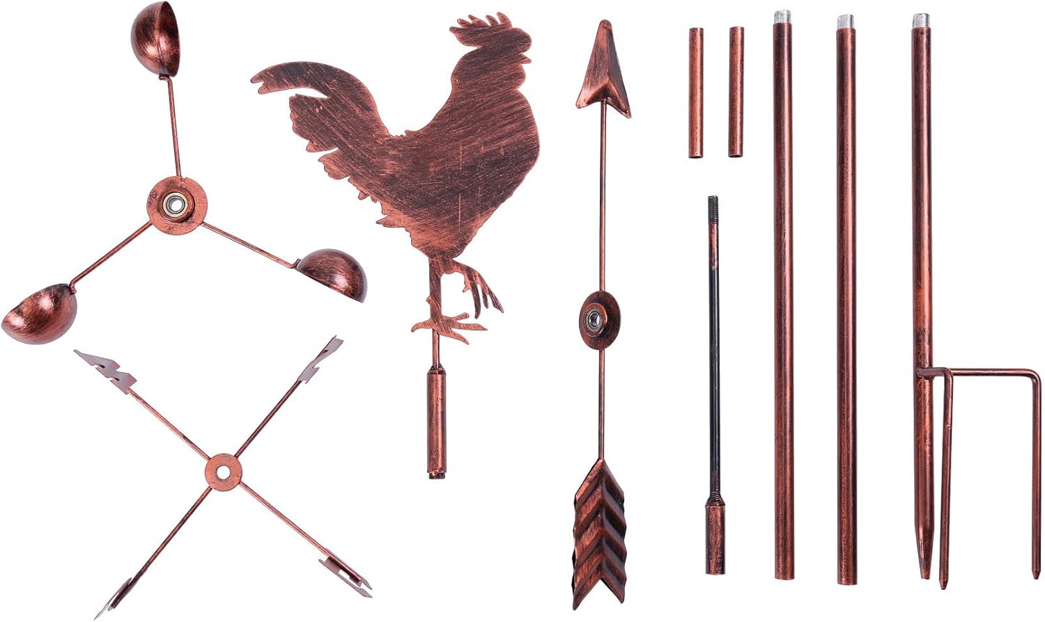 Paleta de metal para decoración de jardín, decoración de granja, 67 pulgadas, adorno de gallo, veletas de viento