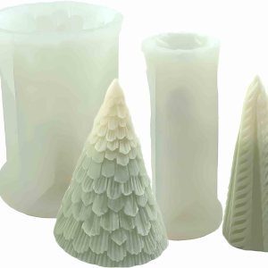 2 moldes para velas de árbol de Navidad, hecho a mano, molde de adorno para velas de cera, jabón, manualidades, pastel, chocolate, decoración del 2 moldes para velas de árbol de Navidad, hecho a mano, molde de adorno para velas de cera, jabón, manualidades, pastel, chocolate, decoración del