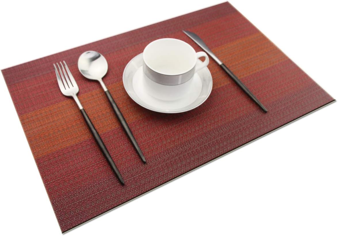 Bright Dream – Manteles individuales en PVC lavables y fáciles de limpiar para mesa de cocina, resistentes al calor y manteles de vinilo tejido.