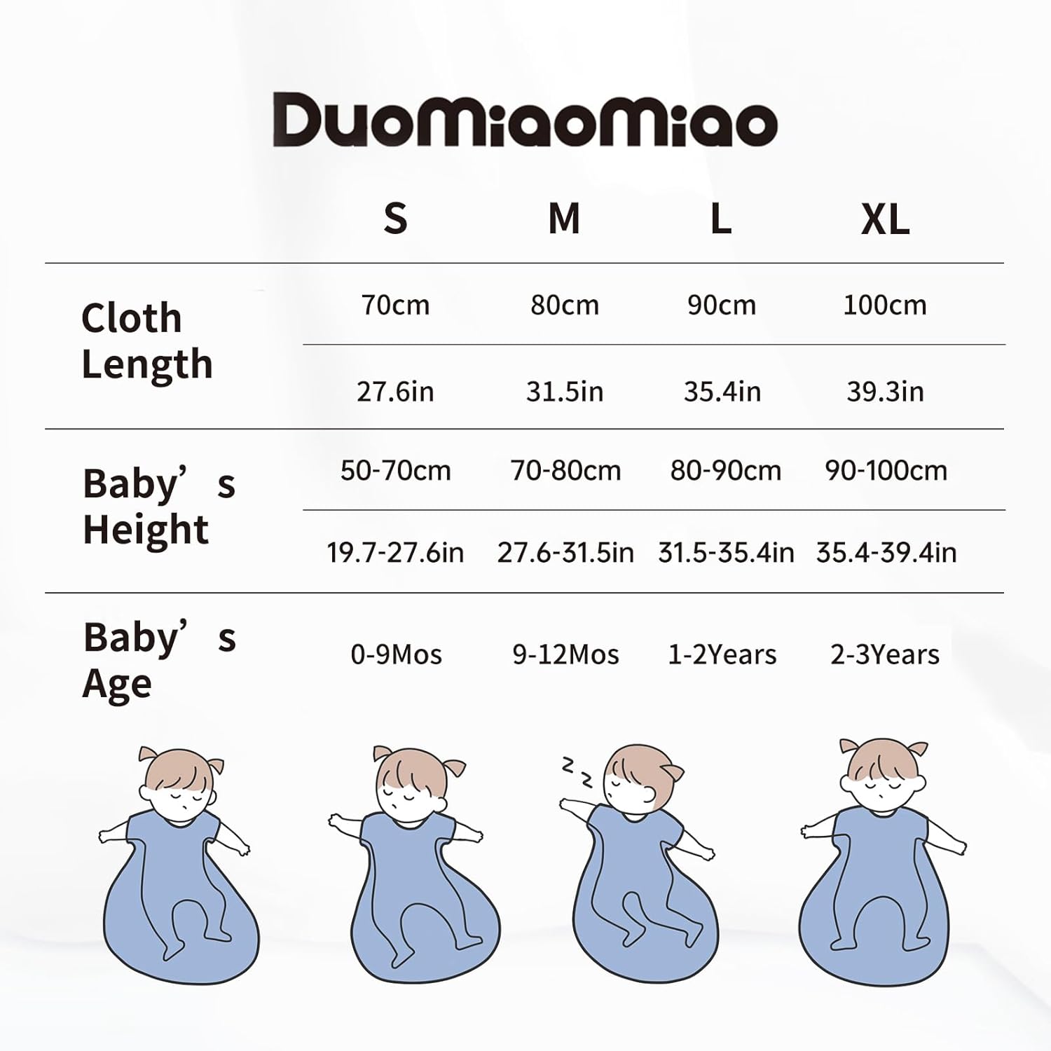 Duomiaomiao Saco de dormir unisex para bebé, 100% algodón, TOG 2.5, manta portátil, saco de dormir con cremallera de 2 vías para bebé, niña y niño