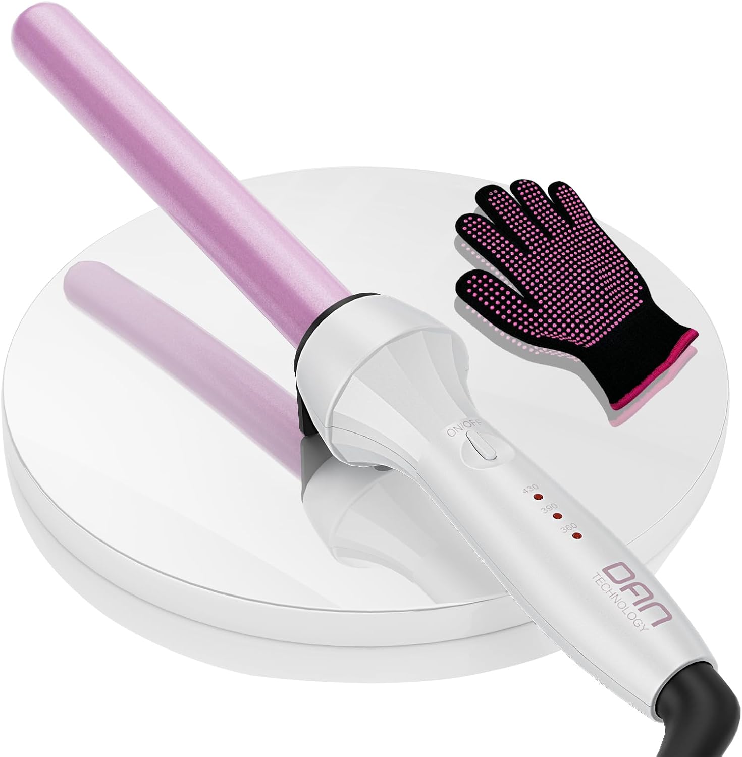 Dan Technology Varitas rizadoras,Varita rizadora,Varita rizadora de 34 pulgadas,Rizador de pelo ajustable con temperatura,Varita de rizador de doble