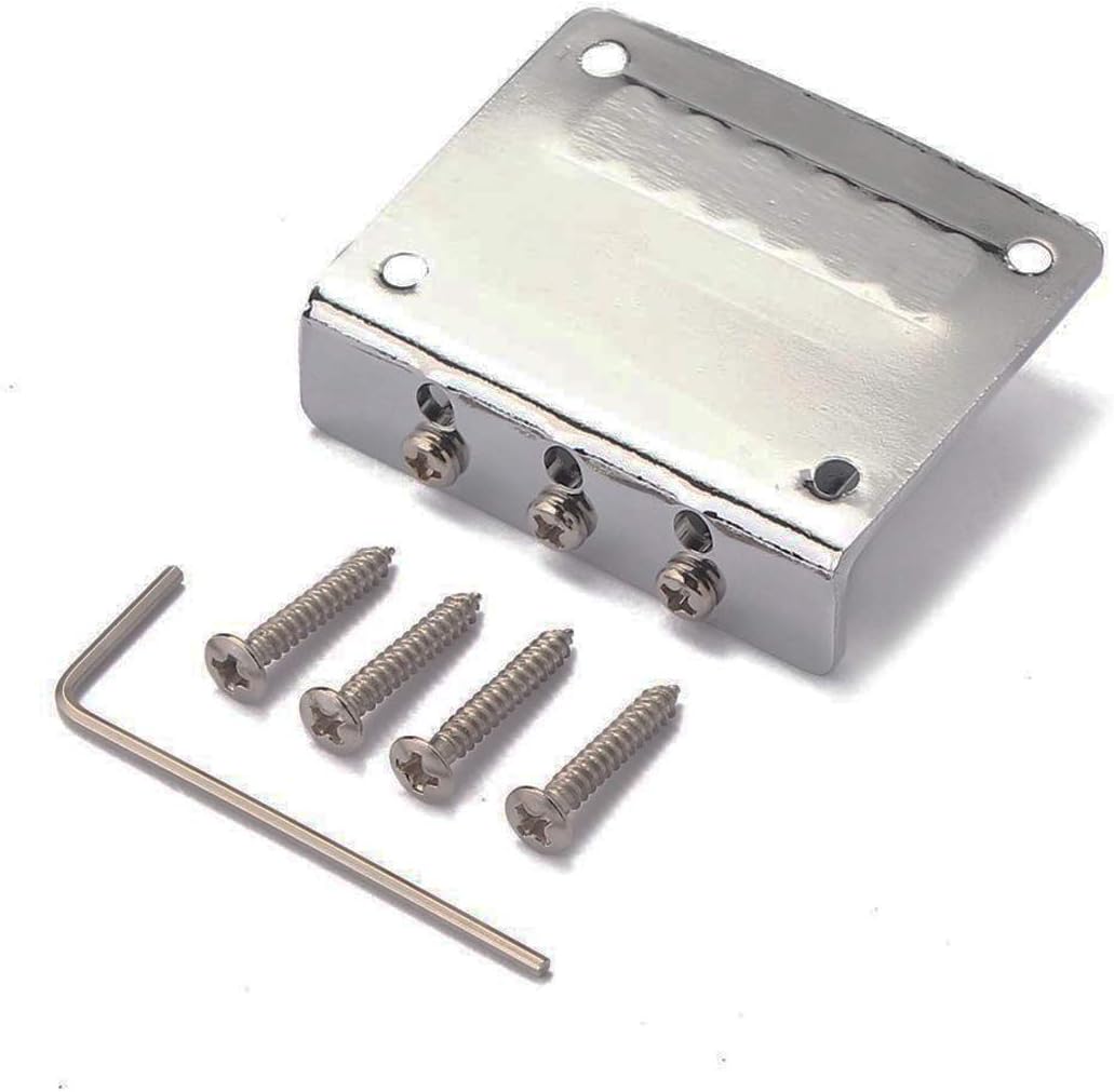 KAIY Guitarra ajustable de 3 cuerdas, puente de cola dura para caja de cigarros, piezas de guitarra eléctrica, repuesto de guitarra cromada