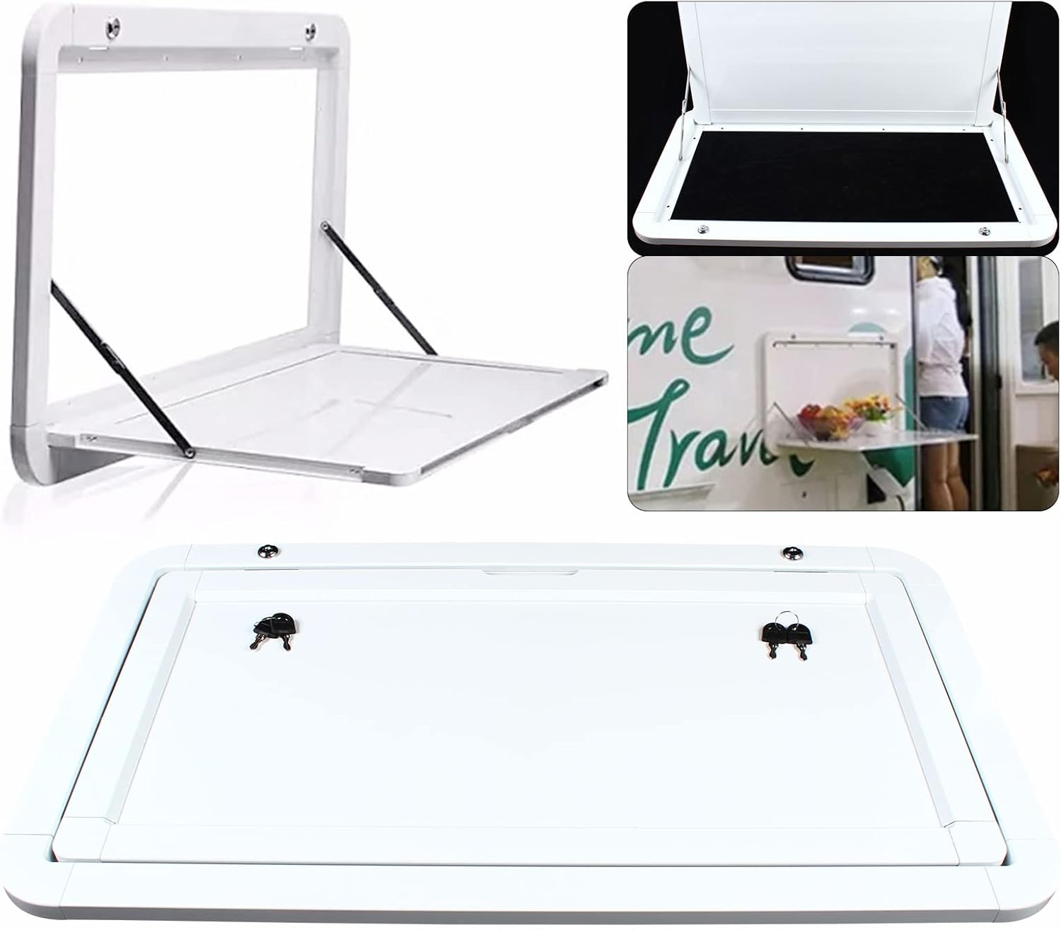 Mesa plegable para caravana de caravana, escritorio plegable para caravana, picnic, mesa externa plegable, mesa de comedor colgante de pared,