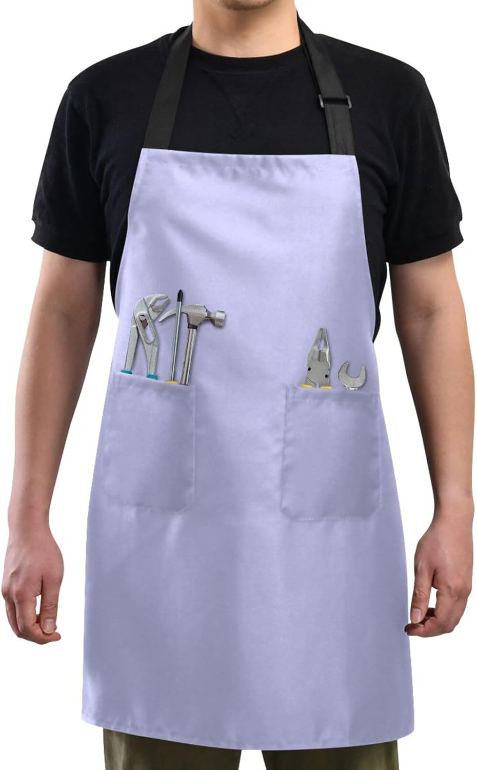 RPLIFE Alice Blue – Delantales de chef de restaurante, delantal de cocina a prueba de agua, delantales con bolsillos para profesores, regalos para