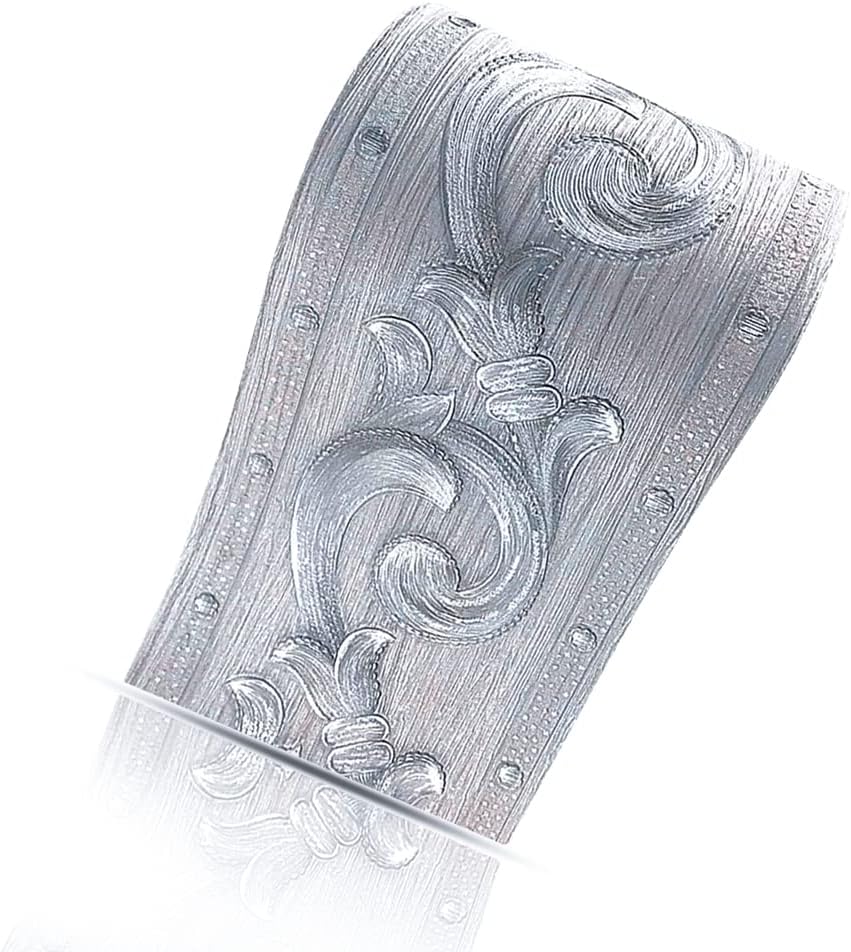 Lris patrón plateado autoadhesivo 3D impermeable decoración de borde de pared extraíble cocina baño azulejos Stciker 4.2 x 196.8 pulgadas