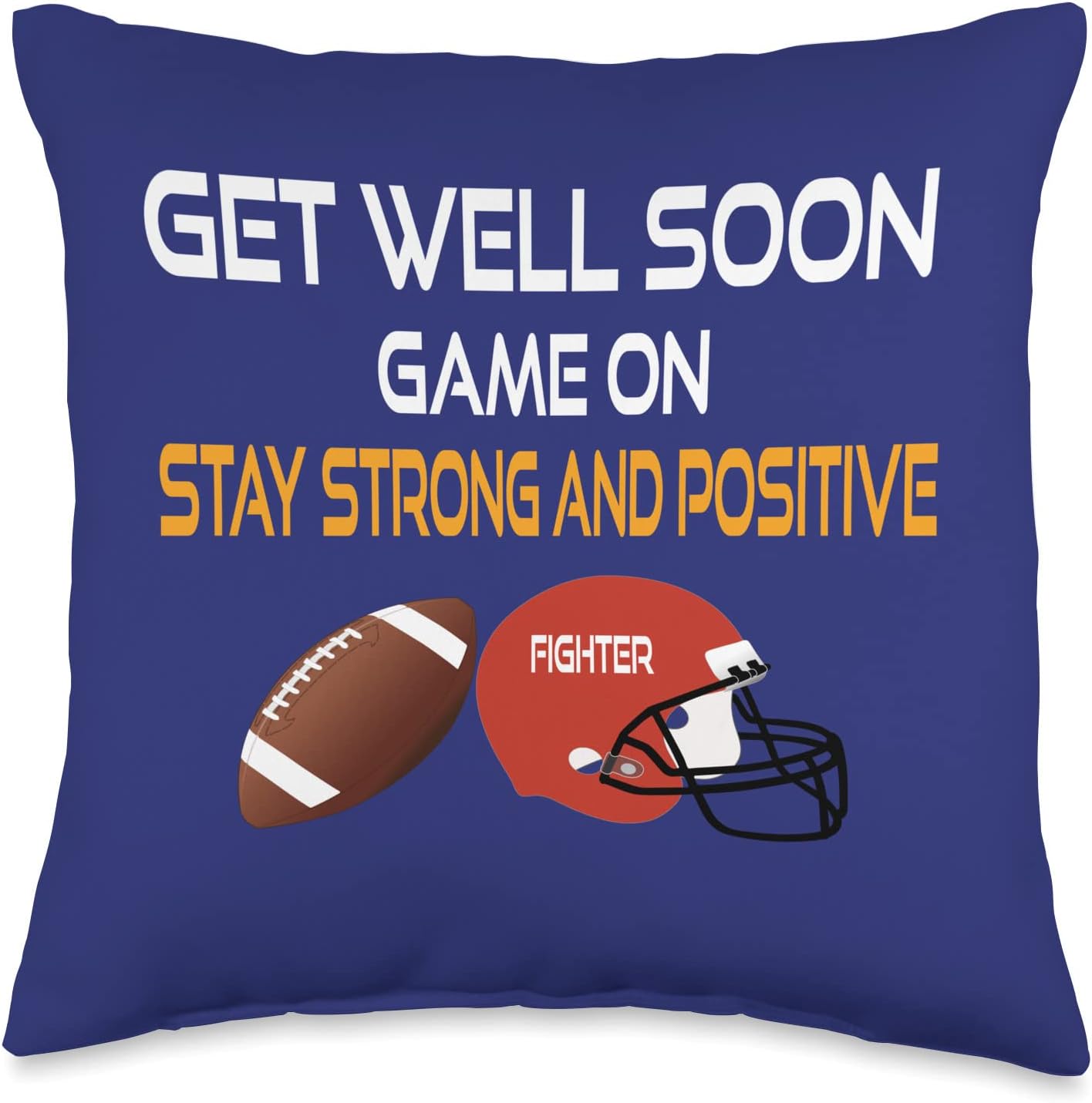 DesignsByKelley Best Wishes Fast Recovery Gifts Get Well Soon Football Gifts – Almohada para niños y adolescentes, 16.0 x 16.0in, multicolor