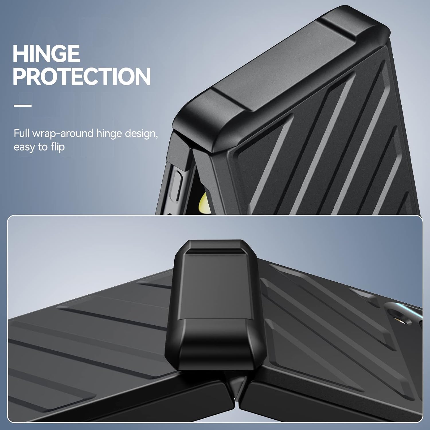 Vizvera Funda para Samsung Galaxy Z Flip 4 con protección de bisagra, funda Flip z 4 – Funda de silicona todo incluido a prueba de golpes para