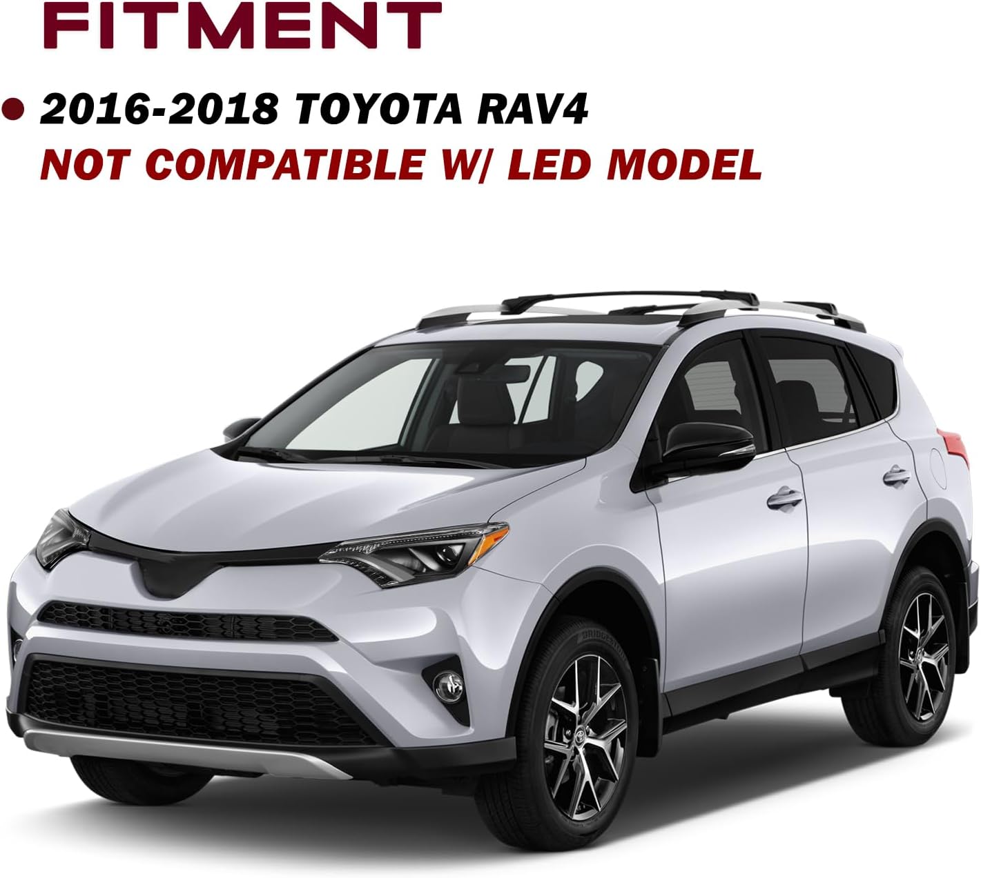 JSBOYAT Reemplazo del conjunto de faros delanteros de proyector para Toyota RAV4 2016-2018, no compatible con modelo LED, carcasa negra del lado del
