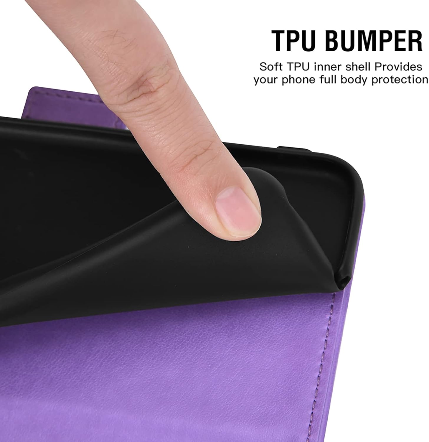 Asuwish Funda tipo cartera compatible con iPhone 15 Plus de 6.7 pulgadas y protector de pantalla de vidrio templado, funda para teléfono celular con