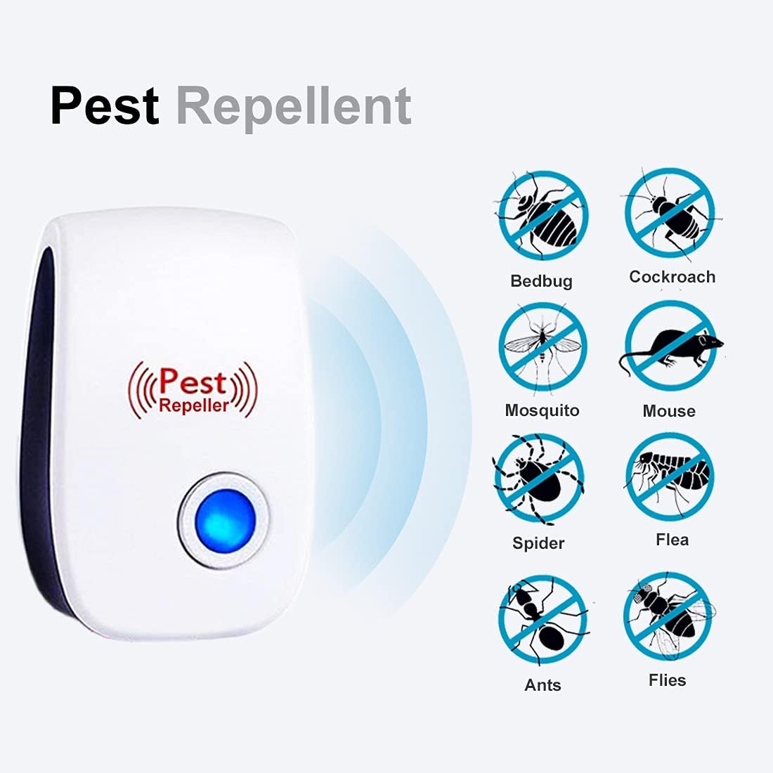 Utrasonic – Repelente de plagas, paquete de 6 repelentes de control de plagas para interiores, para mosquitos, ratones, cucarachas, arañas,